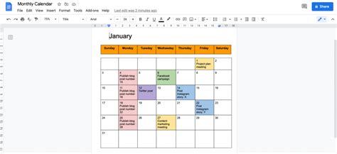 How to Create a Calendar in Google Docs .